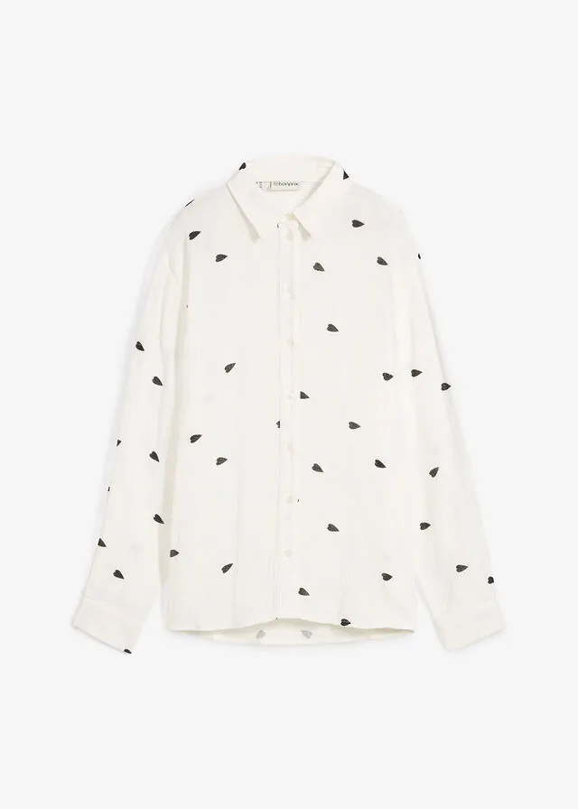 Blusa de muselina con corazones