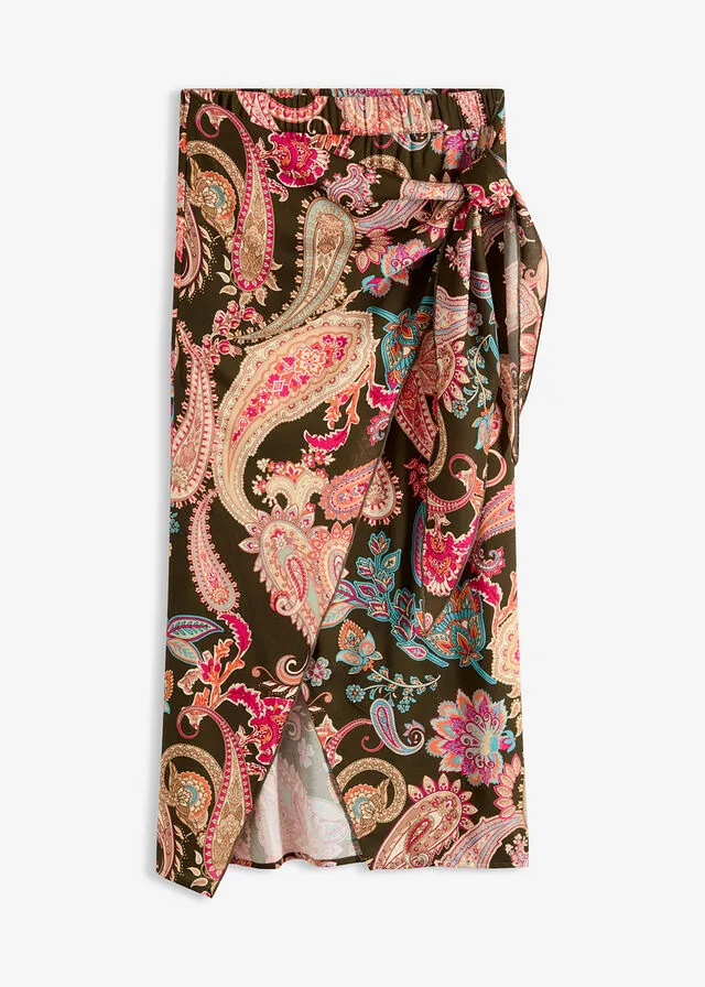 Falda midi con nudo