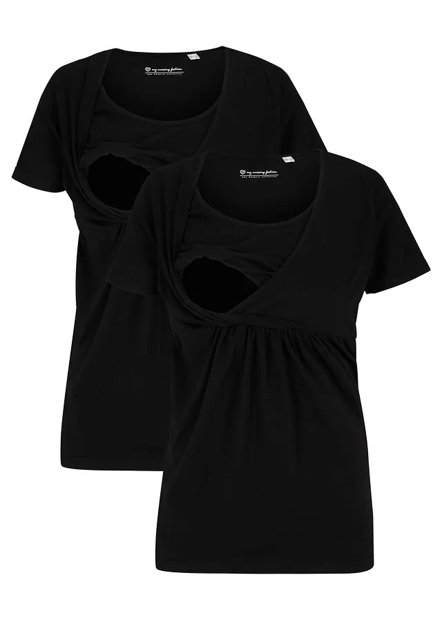 Camisetas premamá y de lactancia 2 en 1 (2 unidades)