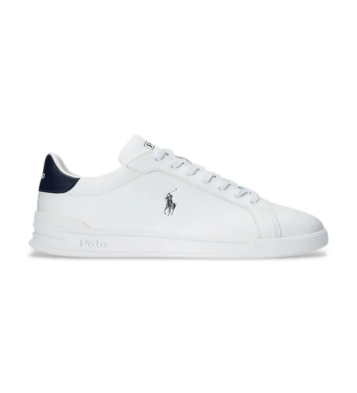 Polo Ralph Lauren para hombre. 809829824003 Zapatillas de piel Heritage Court II blanco (38), Plano, Cordones, Casual