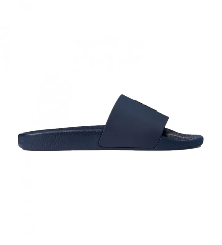 Polo Ralph Lauren para hombre. 809852071002 Chanclas Polo Slide marino (40), Plano, Ninguno, Casual, Beachwear
