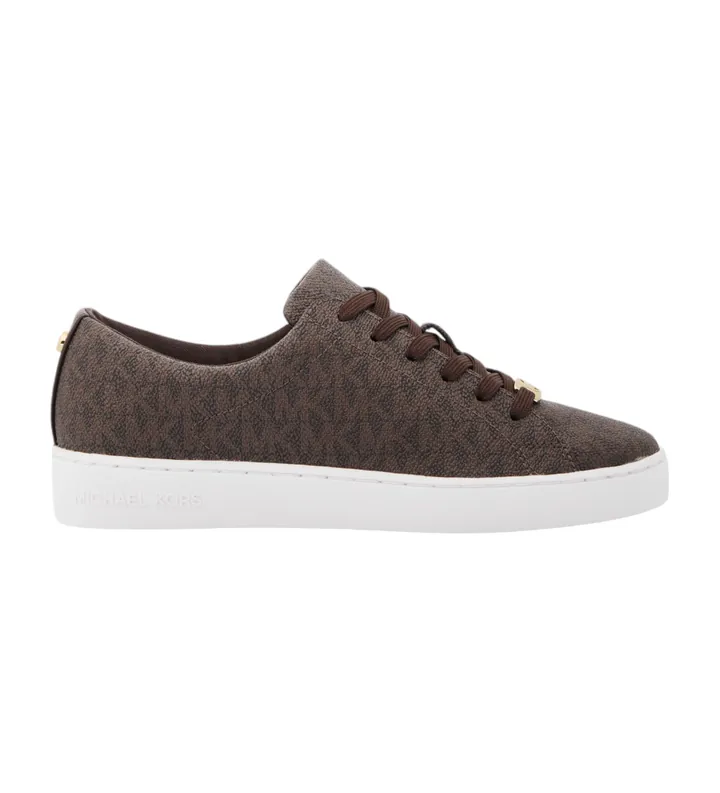 Michael Kors para mujer. 43R4KTFS1B Zapatillas Keaton con logotipo marón (36), Marrón, Plano, Cordones, Casual