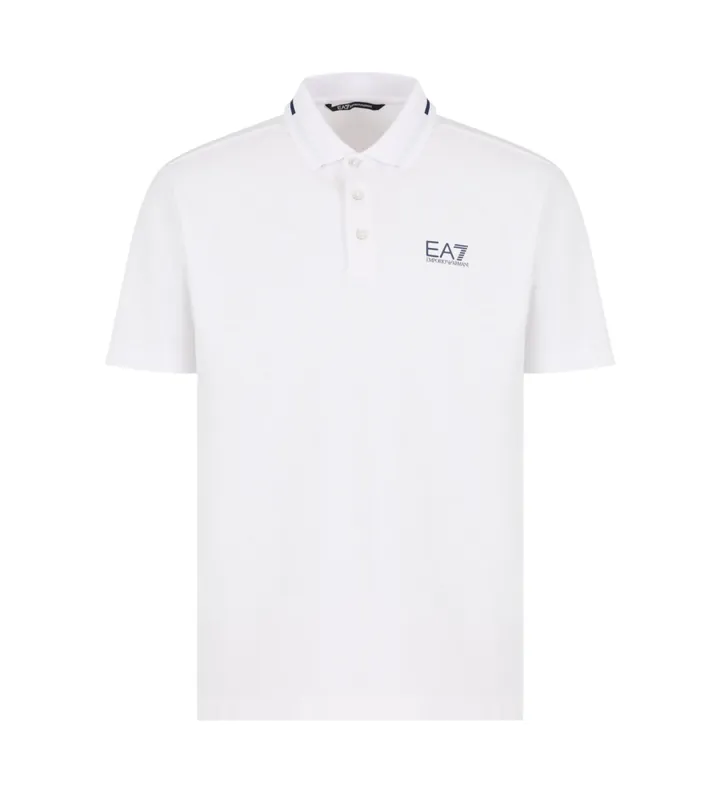 EA7 para hombre. 7M000184_AF13511 Polo Club blanco (XS), Casual, Algodón, Manga corta