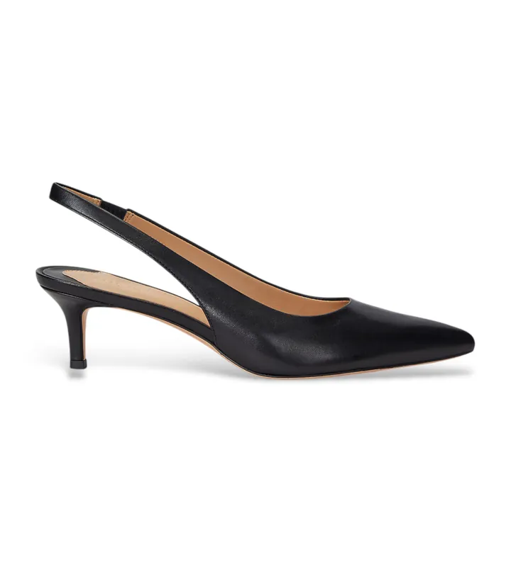 Lauren Ralph Lauren para mujer. 802927937001 Zapatos de piel Lolah negro (36), 5 a 8cm, Ninguno, Casual, Fiesta