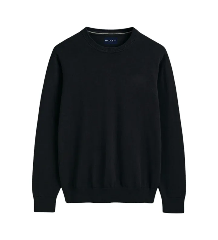 Hackett London para hombre. HM7000143 Jersey Liso marino (M), Casual, Algodón