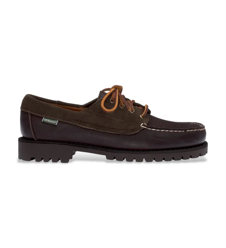 Sebago para hombre. 77123CW Mocasines de Piel Askook marrón (40), Plano, 1 a 3cm, Cordones, Casual, Clásico