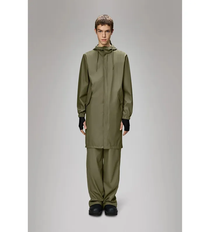 Rains unisex. 18140 Parka Fishtail verde (M), Casual, Poliéster