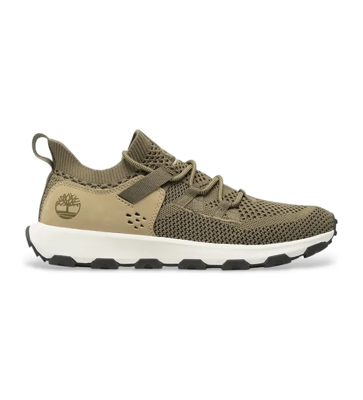 Timberland para hombre. TB0A6AW9EO91 Zapatillas de piel Winsor trail verde (41), Plano, Cordones, Casual, Deportivo, Outdoor