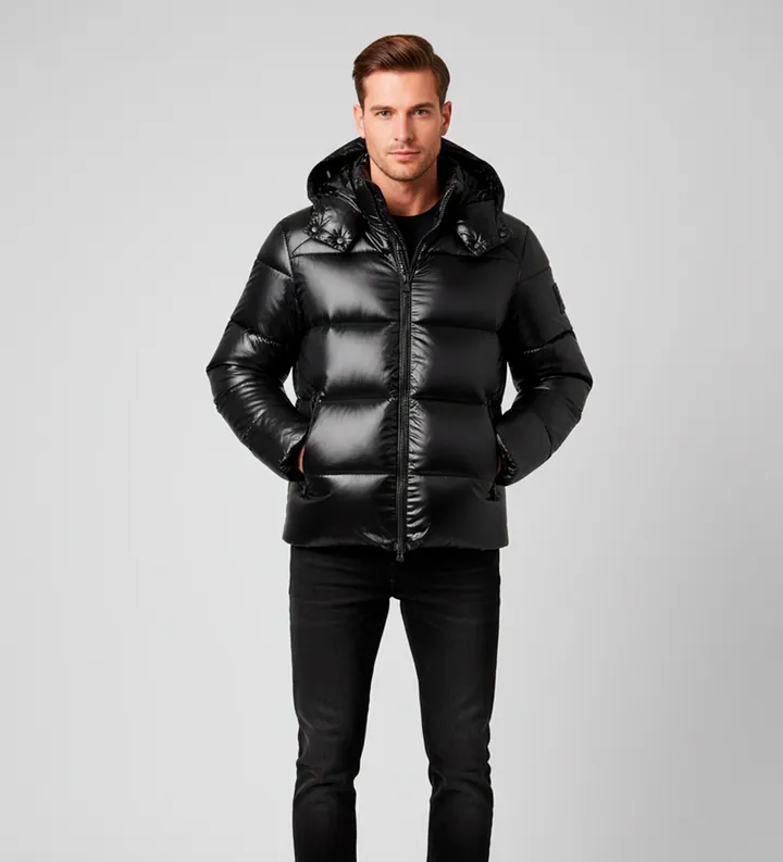 Save The Duck para hombre. D31280M-LOVE21 Abrigo Edgard negro (L), Casual, Sostenible, Nylon reciclado
