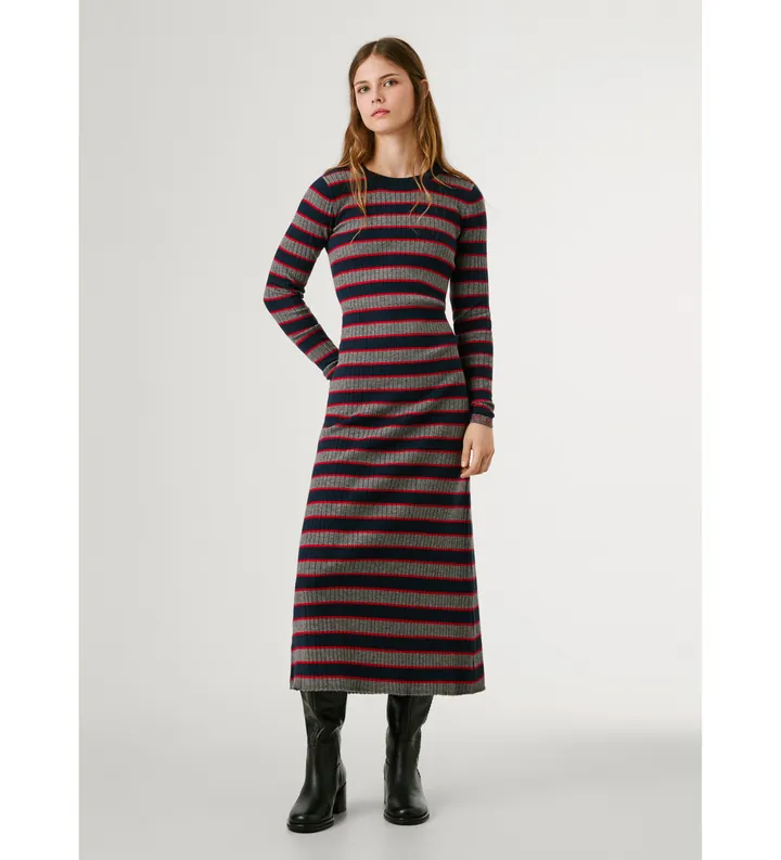 Pepe Jeans para mujer. PL9537715 Vestido Clarisse marino (L), Casual, Viscosa, Manga larga