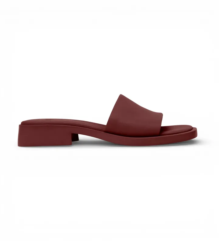 Camper para mujer. K201740-014 Sandalias de Piel Dana burdeos (36), Plano, 1 a 3cm, Ninguno, Casual