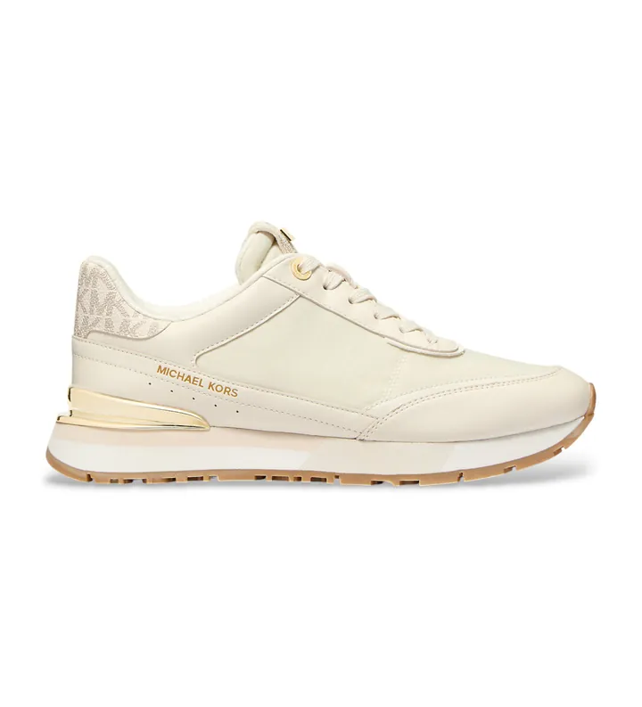 Michael Kors para mujer. 43R5NOFS1L Zapatilla Nova de piel y nailon vainilla (36), Beige, Plano, Cordones, Casual