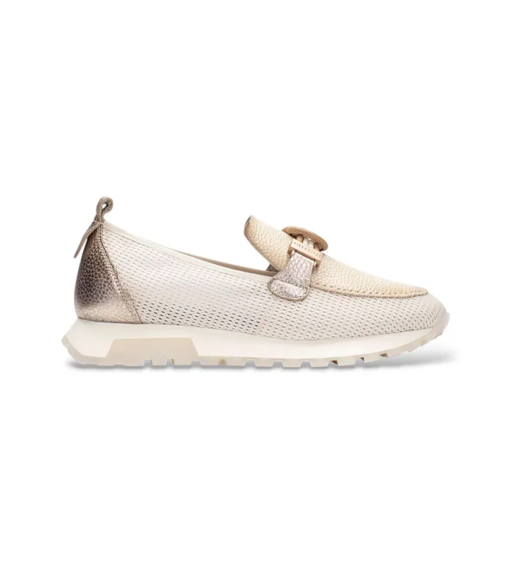 Hispanitas para mujer. HV264857 Zapatillas Oregon blanco roto (36), Piel, Beige, Plano, 1 a 3cm, Ninguno, Casual