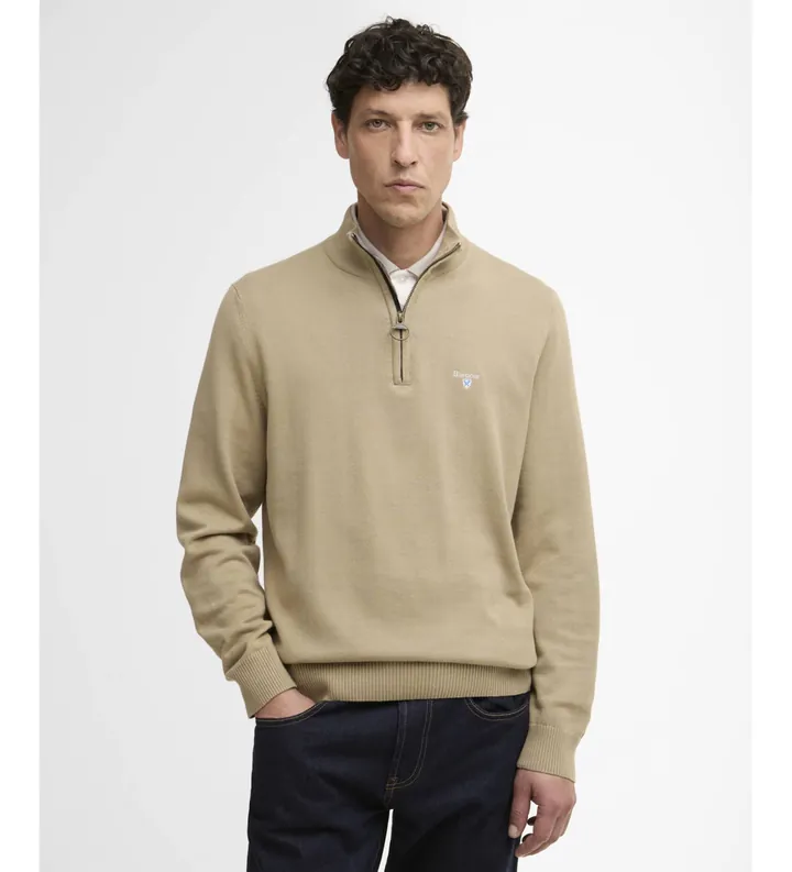 Barbour para hombre. MKN1642 Jersey Lingwood marrón (L), Casual, Algodón