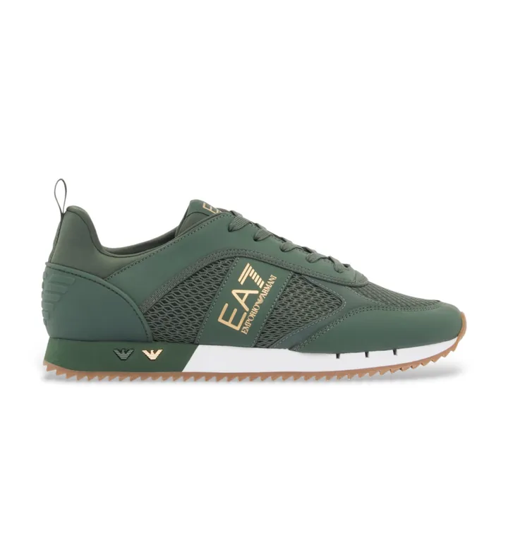 EA7 unisex. 7X000334_AF18610 Zapatillas Black & White Laces Verde (40), Plano, Cordones, Casual