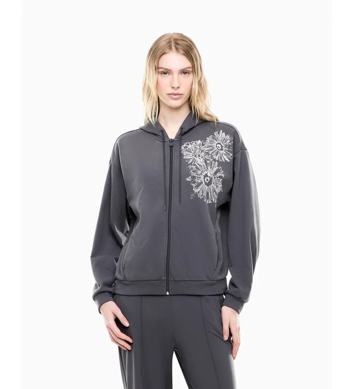 EA7 para mujer. 7W001000_AF20758 Sudadera Graphic Series gris (L), Casual, Algodón