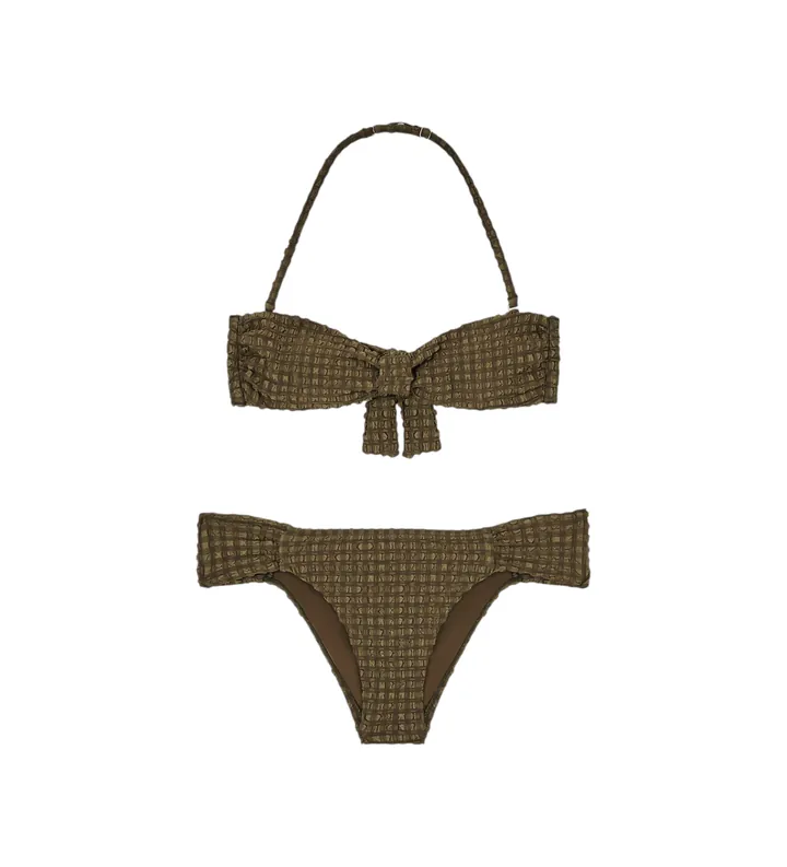 Emporio Armani para mujer. EW003294_AF20247 Bikini sirsaca con relleno verde (L), Beachwear, Poliéster