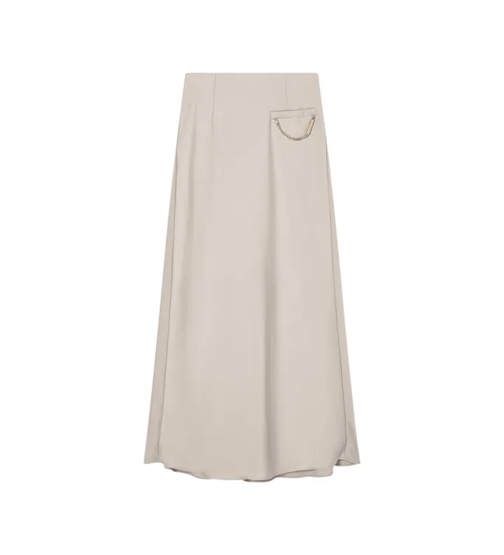A|X Armani Exchange para mujer. XW002279AF21553U6223 Falda larga fluida de satén crepé beige (L), Casual, Poliéster