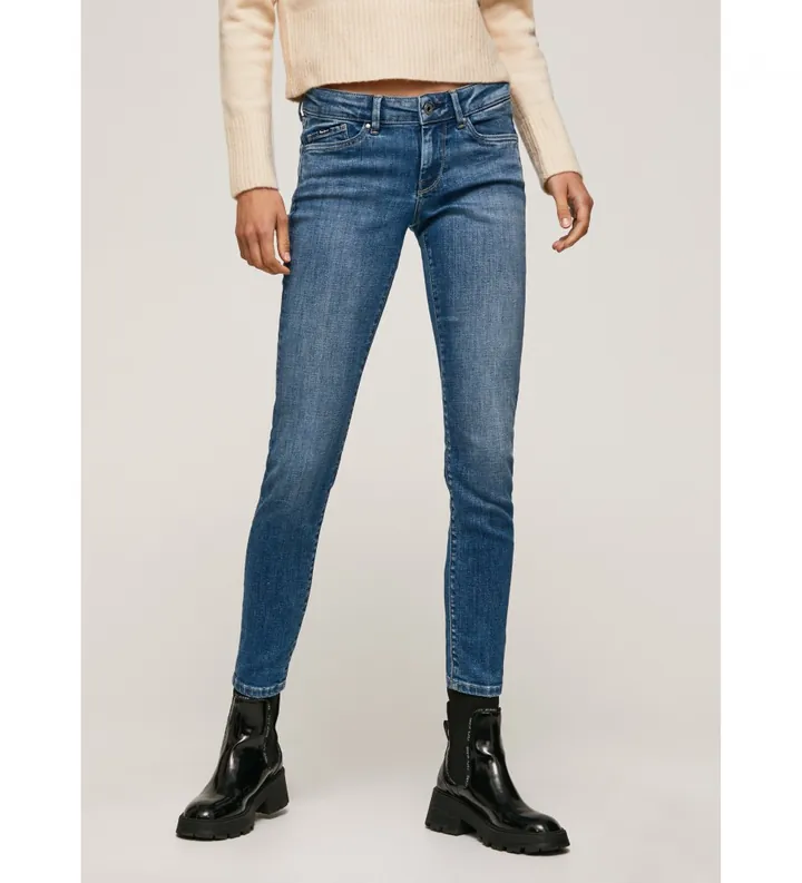 Pepe Jeans para mujer. PL204169HN6 Jeans Pixie Azul (25/30), Casual, Poliéster Reciclado, Sostenible