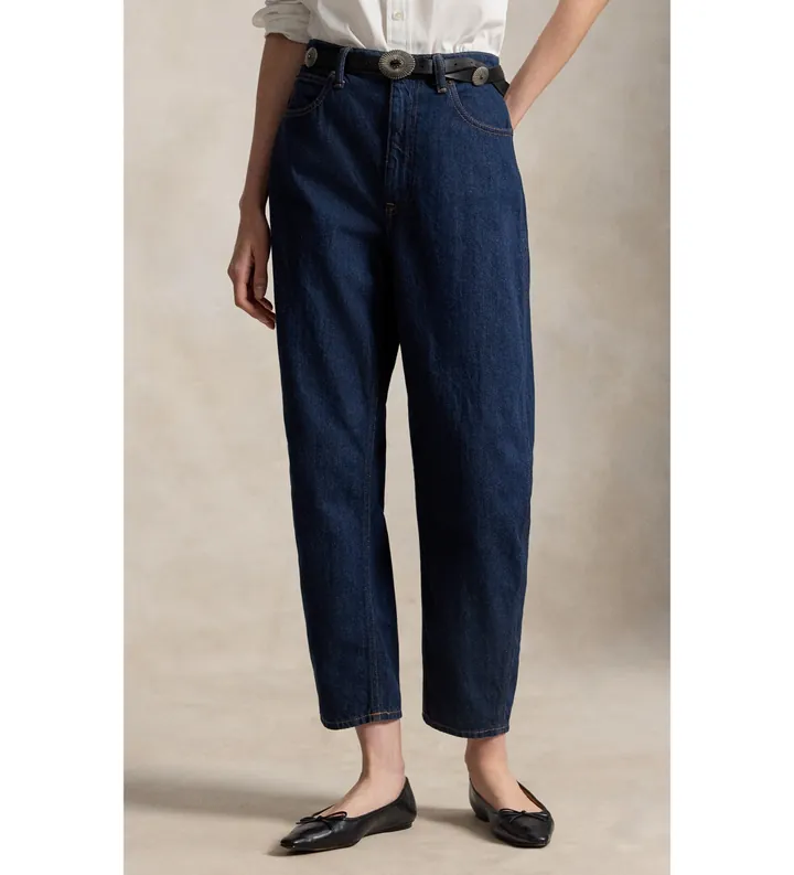 Polo Ralph Lauren para mujer. 211B29852001 Jeans Curved Tapered marino (24/32), Azul, Casual, Algodón, Denim