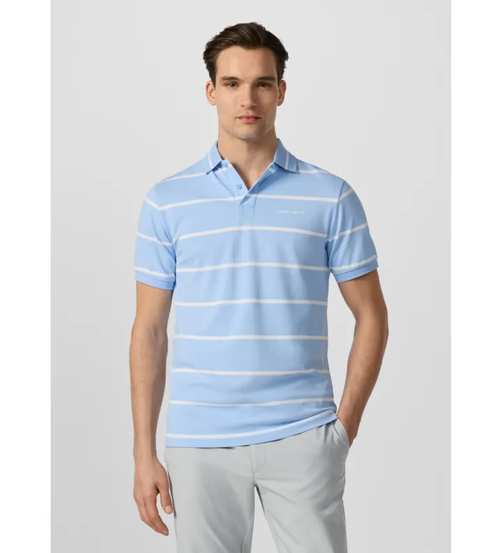 Hackett London para hombre. HM5600194 Polo Hs Stripe azul (M), Casual, Algodón, Manga corta