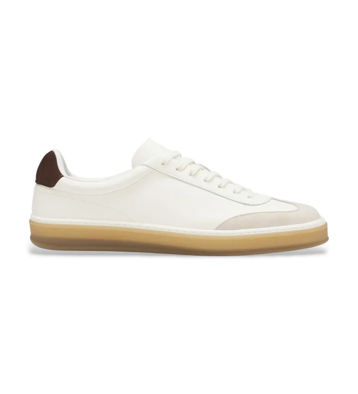 BOSS para hombre. 50549408 Zapatillas de Piel Zarek Tennis blanco (41), Plano, Cordones, Casual
