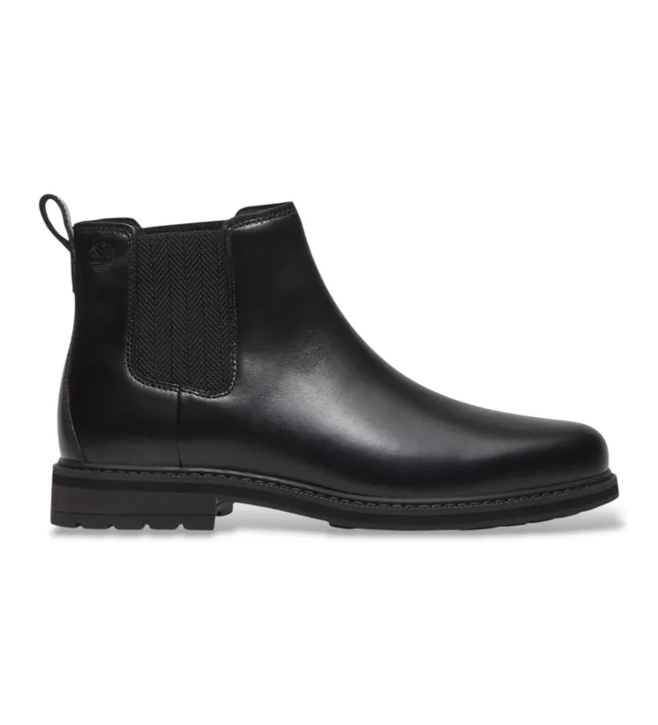 Timberland para hombre. TB0A42PGW021 Botines de piel Chelsea Stormbucks negro (40), Plano, Ninguno, Casual