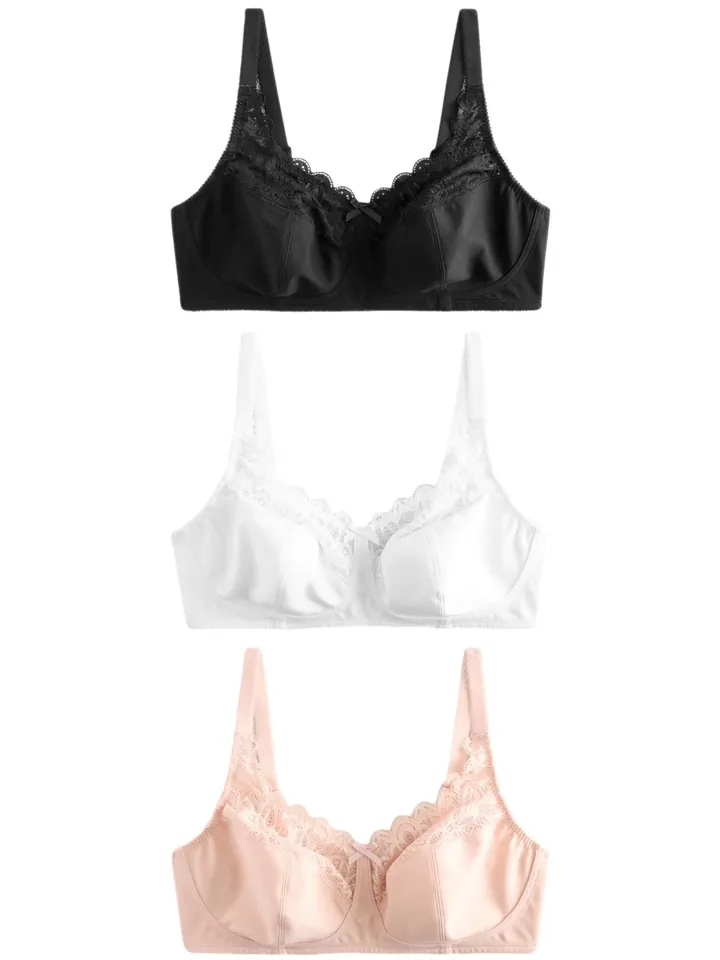 Next Sujetador rosa / negro / blanco