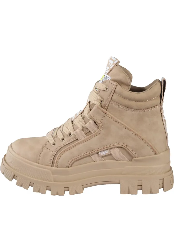 BUFFALO Botines con cordones 'Aspha' beige / amarillo / blanco