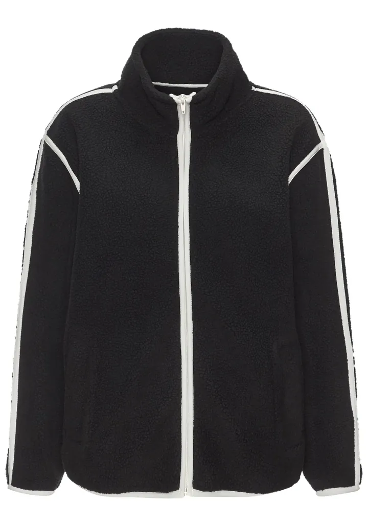 BUFFALO Chaqueta polar negro / blanco