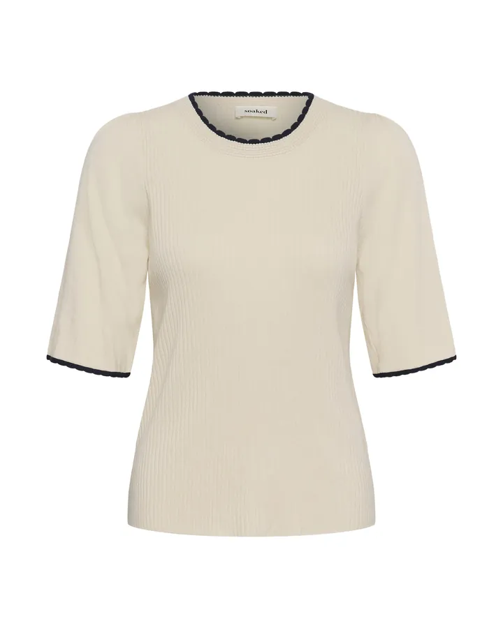 SOAKED IN LUXURY Camiseta 'Lysandra Adrianna' negro / blanco