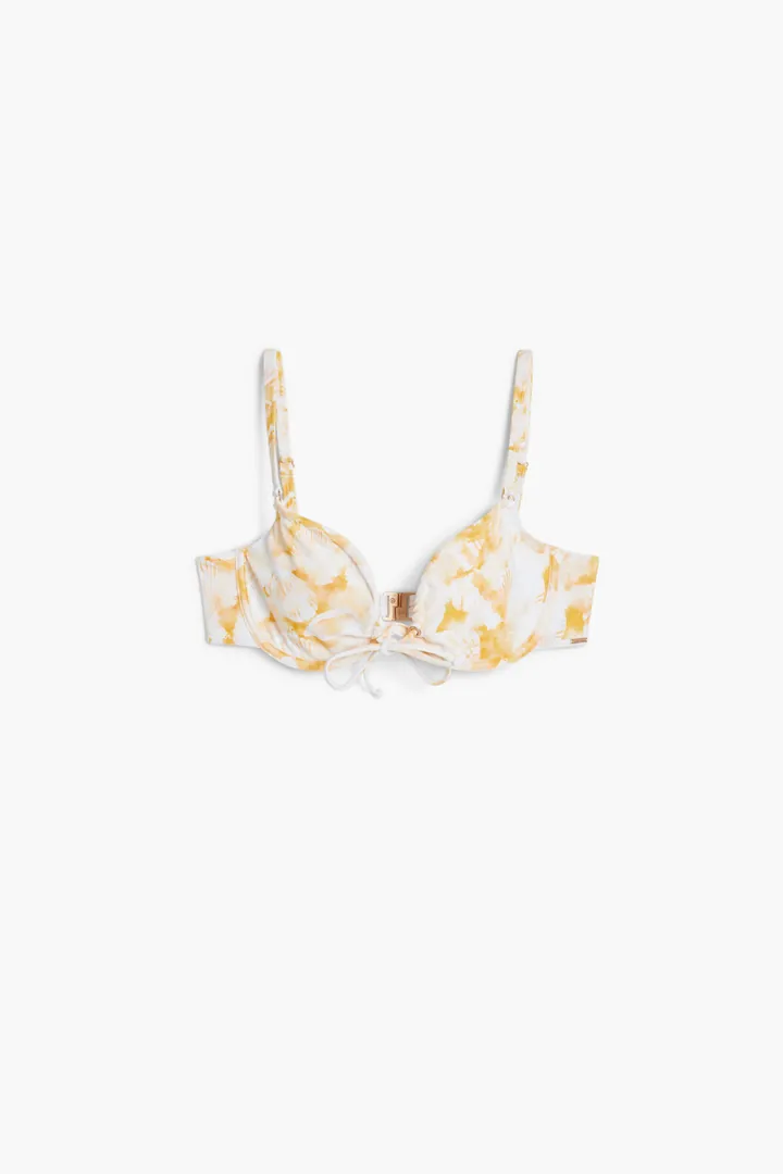 Desigual, Top bikini tulipán, Blanco, L