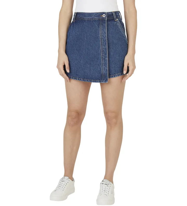 Pepe Jeans para mujer. PL801187ID3 Regular Skort Hw (24), Azul, Casual, Algodón, Denim, Sostenible