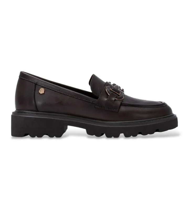 Carmela para mujer. 16433607-MARRON Mocasines de Piel 164336 marrón (36), 3 a 5cm, Ninguno, Casual, Clásico
