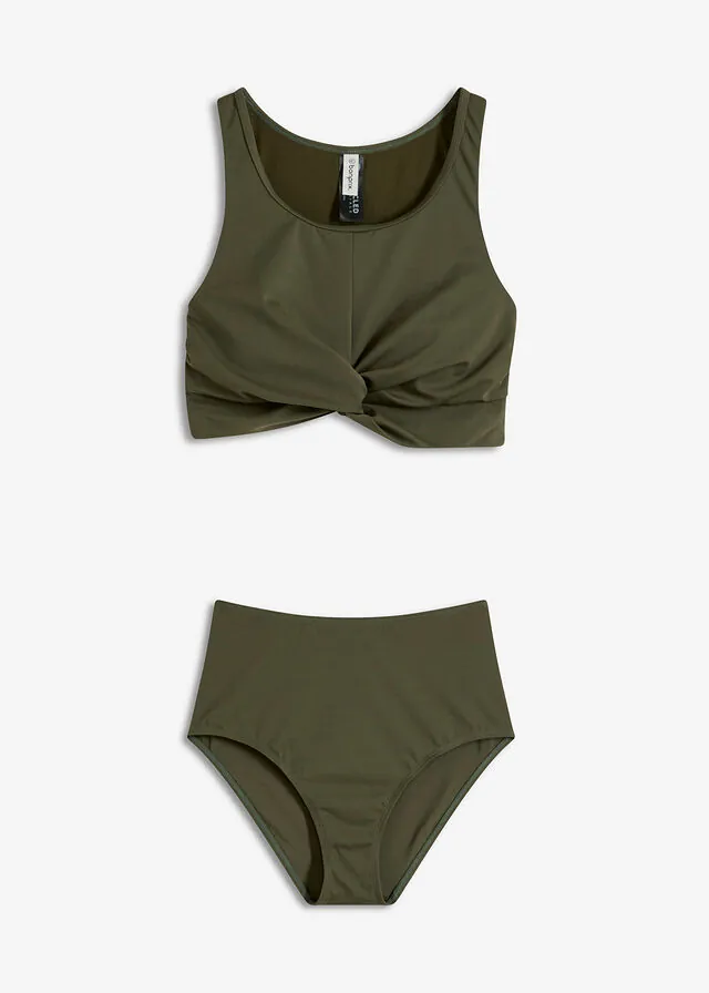 Bikini bustier con diseño cruzado (2 piezas)