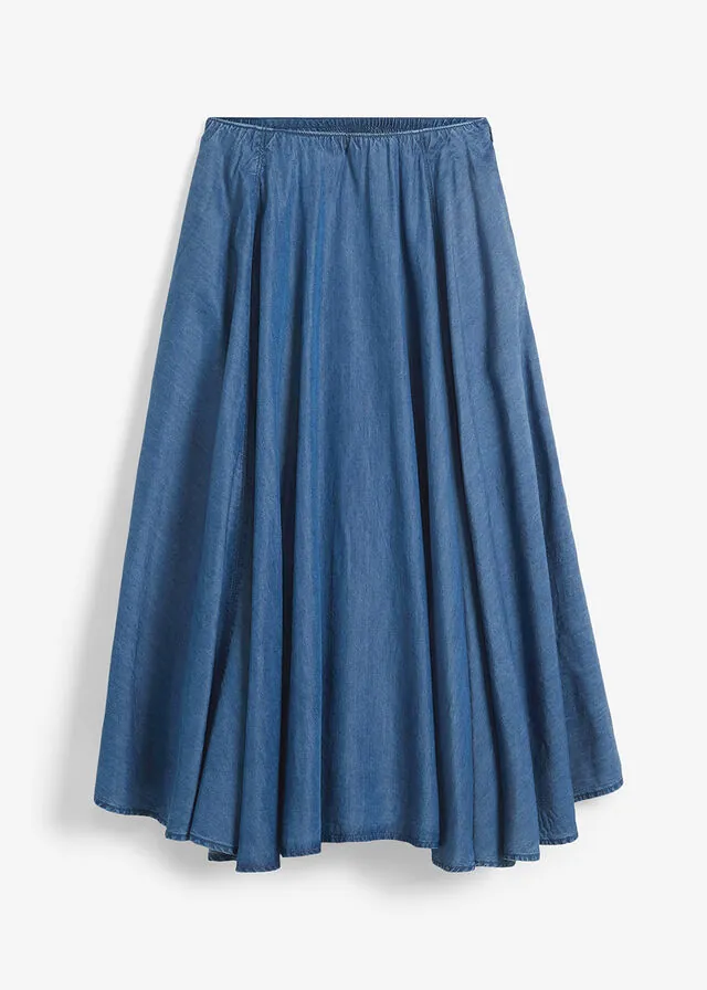 Falda vaquera, high waist, cintura cómoda, de algodón orgánico