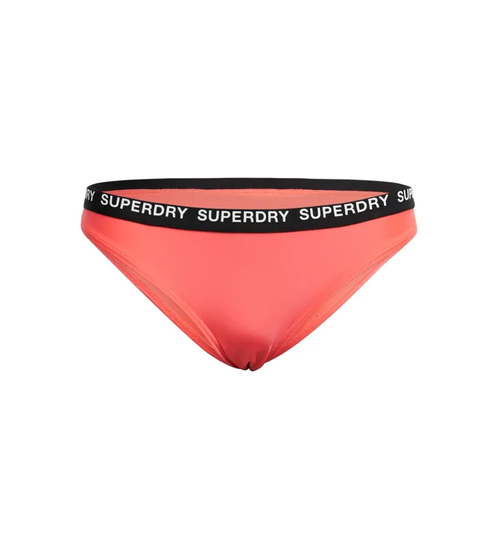 Superdry para mujer. W3010386A Braguita de bikini clásica elástica rosa (XL), Beachwear, Poliéster Reciclado, Sostenible