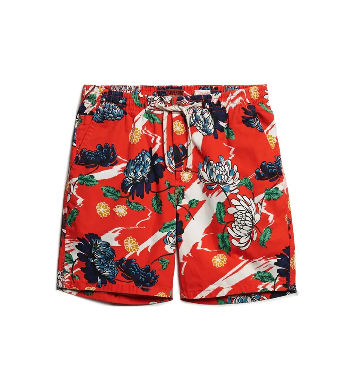 Superdry para hombre. M7110432A Pantalón corto Bermuda rojo (L), Casual, Algodón