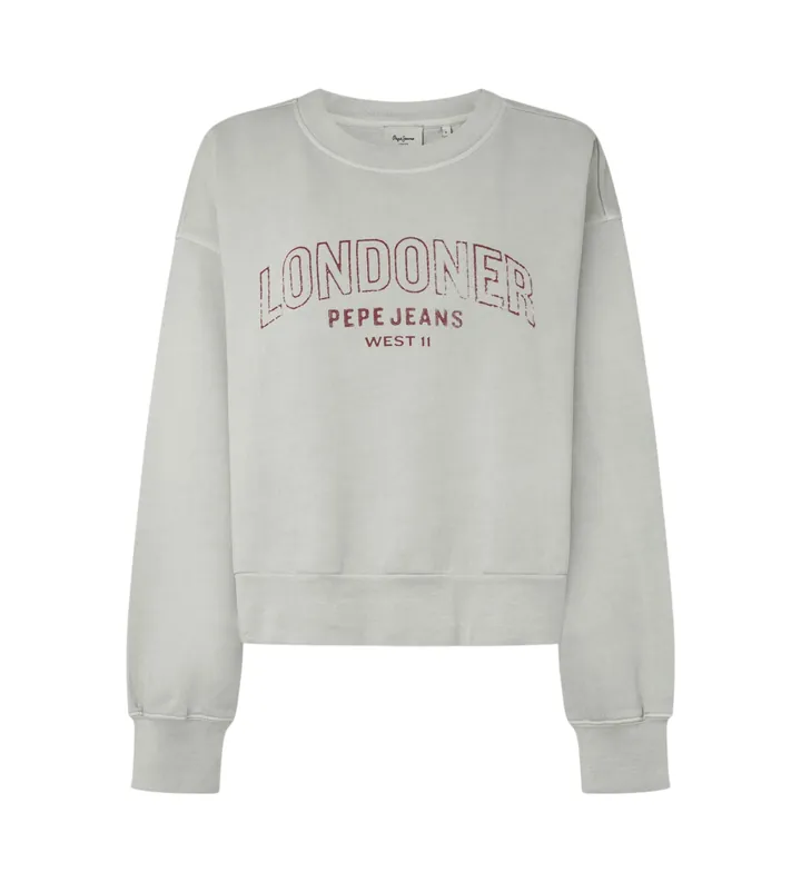 Pepe Jeans para mujer. PL581464 Sudadera Fiorelina gris (L), Casual, Algodón