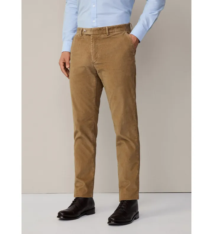 Hackett London para hombre. HM212656 Pantalón chino Pigment Cord marrón (34/32), Casual, Algodón