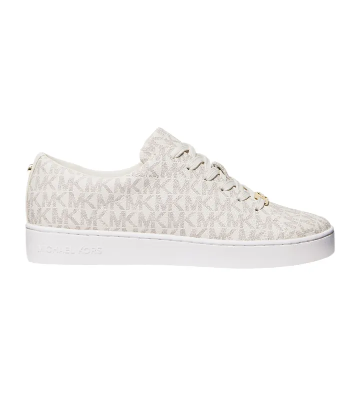 Michael Kors para mujer. 43R4KTFS1B Zapatillas Keaton con logotipo beige (36), Plano, Cordones, Casual