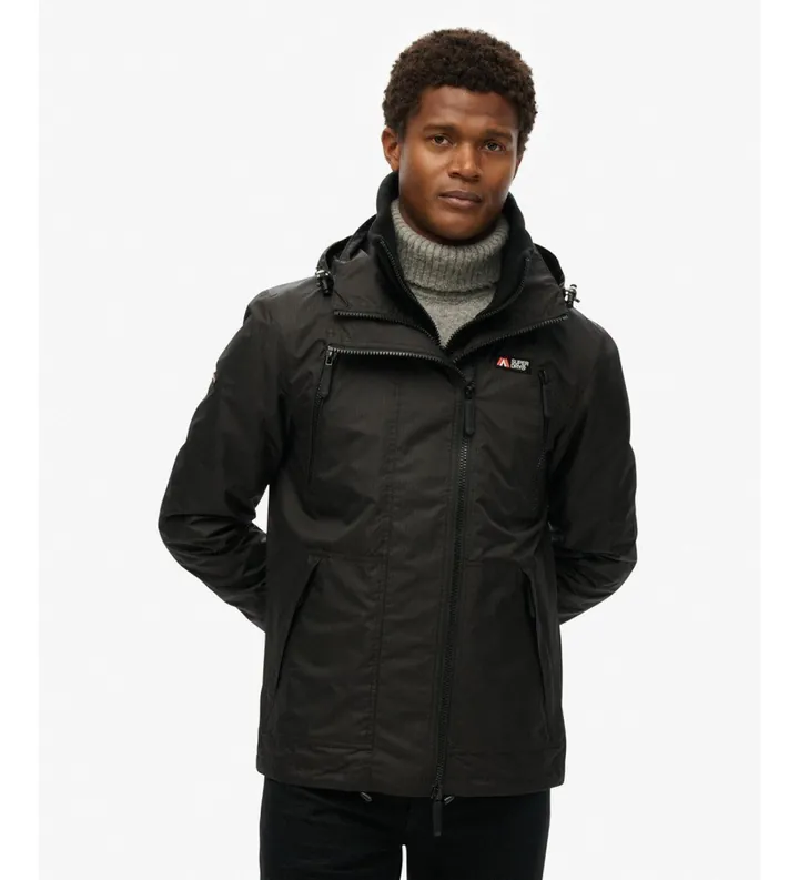 Superdry para hombre. M5012100A Chaqueta Windbreaker negro (L), Casual, Poliéster