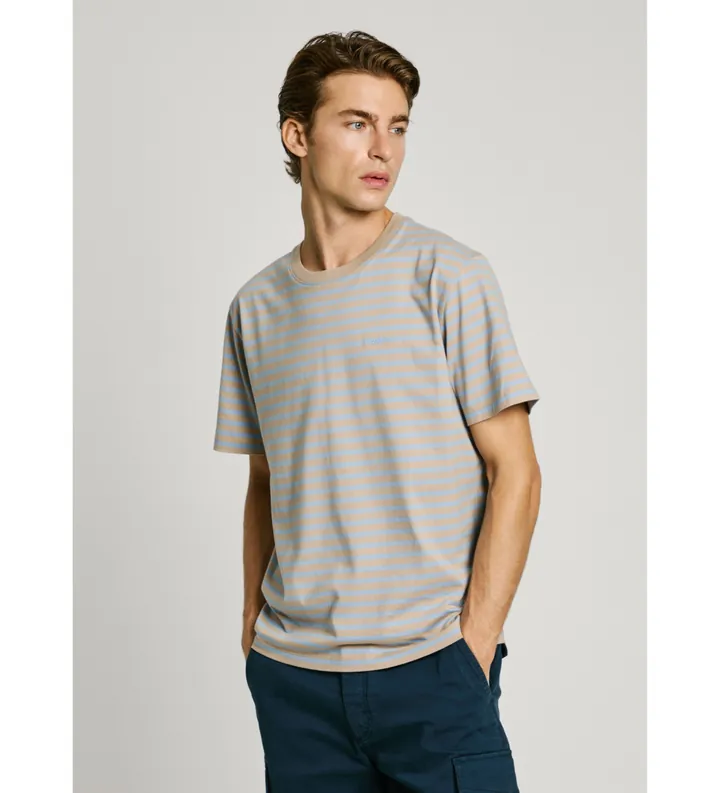 Pepe Jeans para hombre. PM509391 Camiseta Cane beige (L), Casual, Algodón, Manga corta