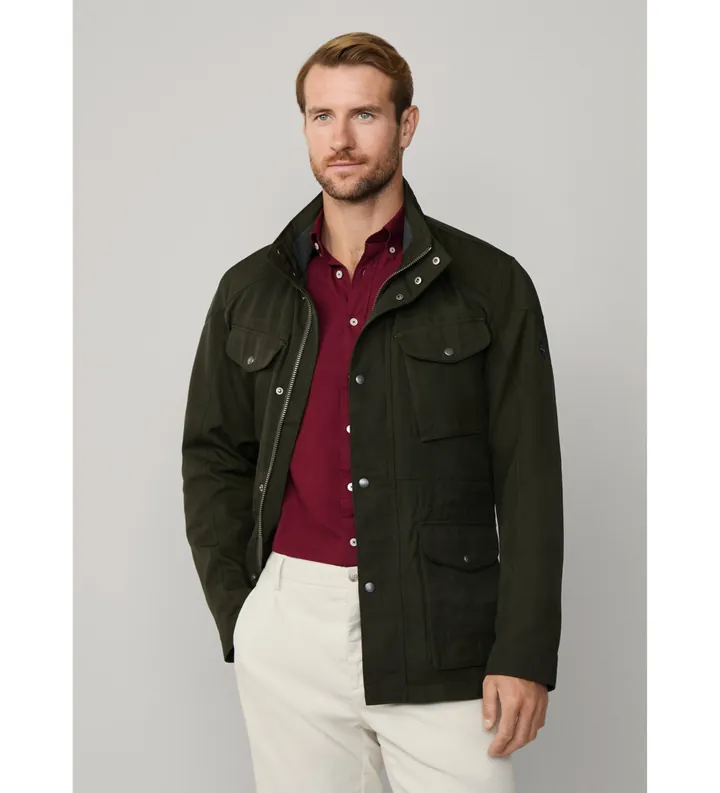 Hackett London para hombre. HM4000043 Chaqueta Velospeed verde (L), Casual, Poliéster
