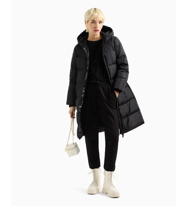 A|X Armani Exchange para mujer. XW000251AF12286UC001 Abrigo acolchado negro (M), Casual, Poliamida