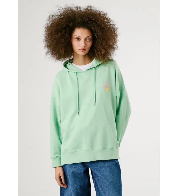 Pepe Jeans para mujer. PL581526 Sudadera Angy verde (L), Casual, Algodón