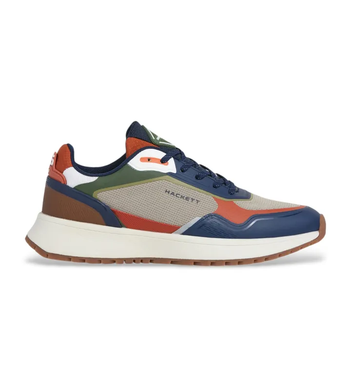 Hackett London para hombre. HMS200030 Zapatillas Otto Sport azul (42), Plano, Cordones, Casual