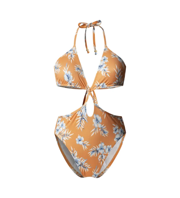 Pepe Jeans para mujer. PLB10561 Bañador en tejido elástico y ligero Hibscus amarillo (XS), Beachwear, Poliéster