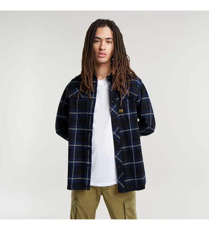 G-Star para hombre. D23583-D747-G709 Camisa CPO Regular marino (XL), Casual, Algodón, Manga larga