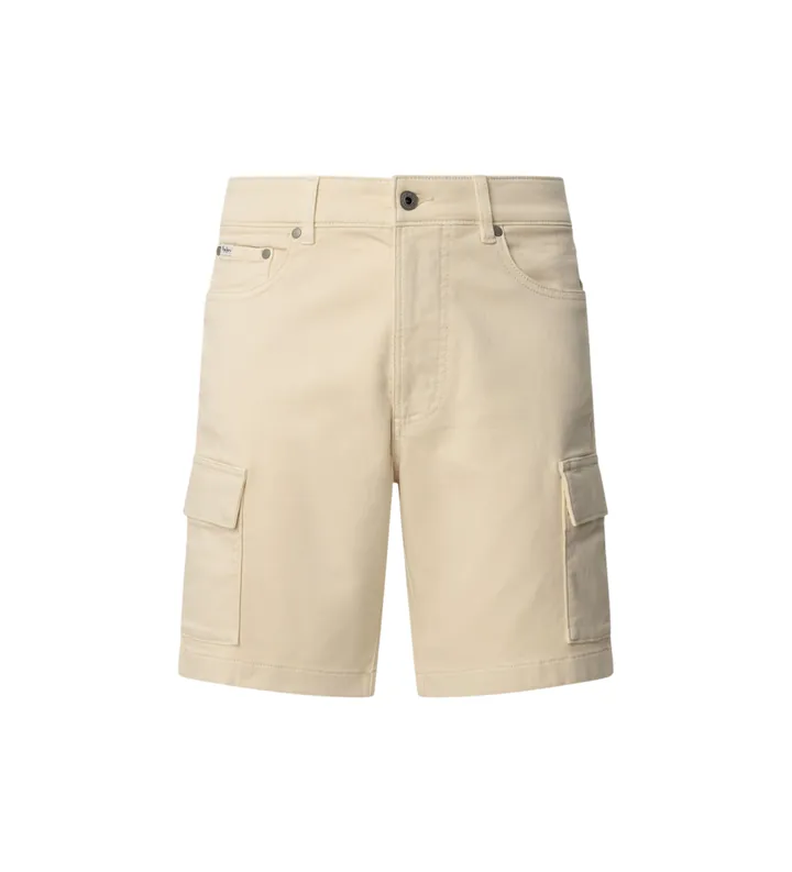 Pepe Jeans para hombre. PM801177 Bermuda Gymdigo beige (32), Casual, Algodón, Lino, Sostenible